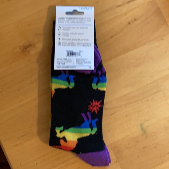 NWT Sock It To Me Pride & Fabulousness Men’s Crew Rainbow Unicorn Socks 🌈🦄 - Picture 3 of 3